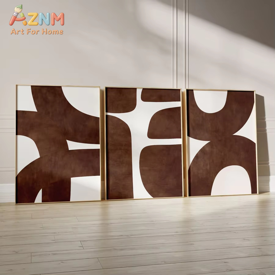 AZNM 추상 기하학 패턴 벽 장식 3점 세트, 갈색  - Photography Geometry 리뷰 및 가격