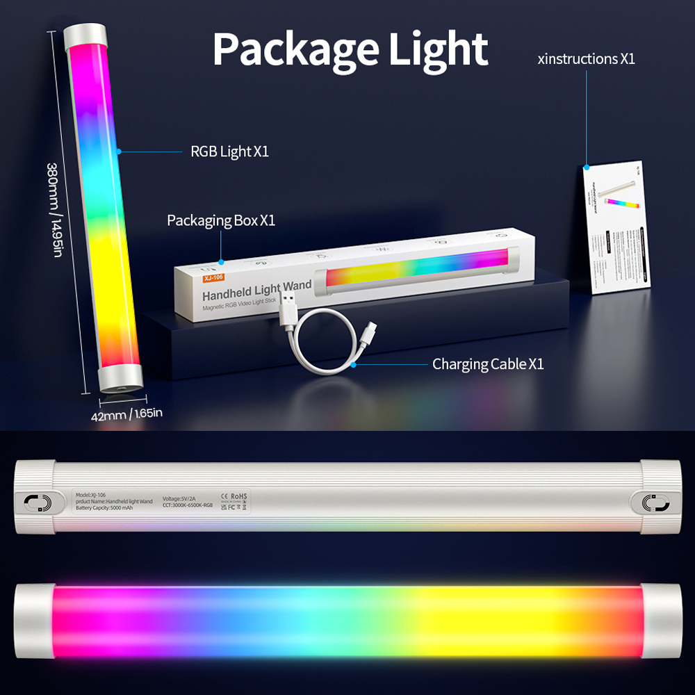 자석 부착식 휴대용 RGB LED 비디오 조명봉, CR - Photography Videos Free 리뷰 및 가격